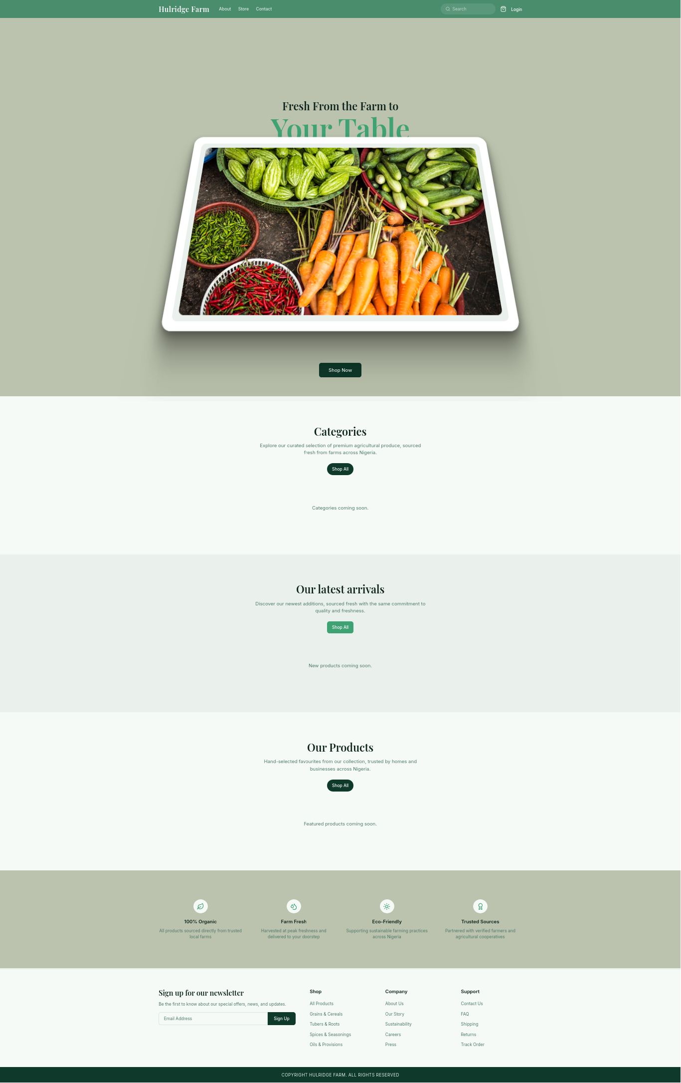 Hulridge Farm storefront showing fresh produce